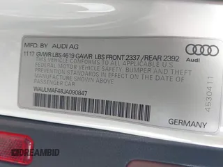 2018 Audi A4 Premium Plus with VIN WAULMAF48JA090847, listed as a IAAI auction lot 41389591 with 74,551 mi miles. Bid and sale history available at carsss.com. Image 9.