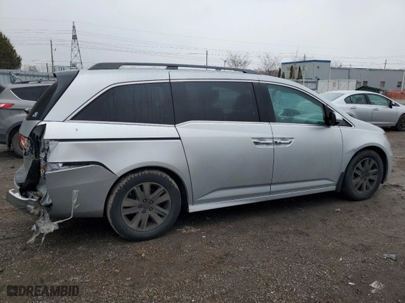 2015 Honda Odyssey Touring Elite with VIN 5FNRL5H98FB504479, listed as a Copart auction lot 48463355 with 62,442 mi miles and Salvage Title. Bid and sale history available at carsss.com. Image 3.