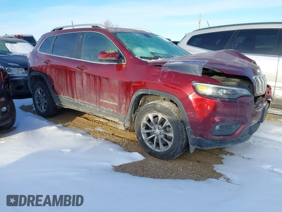 2019 Jeep Cherokee Latitude Plus with VIN 1C4PJMLB6KD465474, listed as a IAAI auction lot 41563058 with 74,680 mi miles. Bid and sale history available at carsss.com. Image 1.