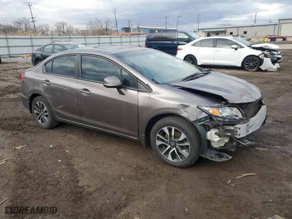 2013 Honda Civic Sdn EX with VIN 19XFB2F81DE013379, listed as a Copart auction lot 50267705 with 134,057 mi miles and Salvage Title. Bid and sale history available at carsss.com. Image 4.