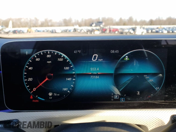 2020 Mercedes-Benz A 220 with VIN W1K3G4FB5LJ233031, listed as a Copart auction lot 47940185 with 73,184 mi miles and Salvage Title. Bid and sale history available at DreamBid. Image 9.