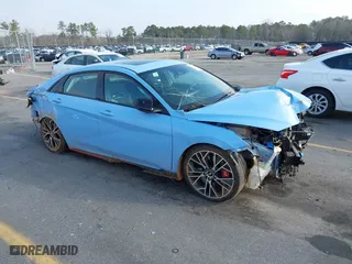 2023 Hyundai Elantra N with VIN KMHLW4AK0PU010254, listed as a IAAI auction lot 41496449 with 14,931 mi miles. Bid and sale history available at carsss.com. Image 1.