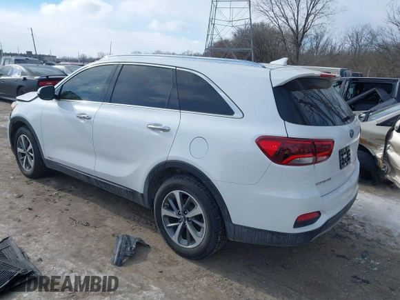2019 Kia Sorento EX with VIN 5XYPHDA59KG464880, listed as a IAAI auction lot 41380730 with 93,817 mi miles and . Bid and sale history available at carsss.com. Image 3.