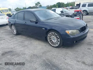 2007 BMW 7 Series 750i with VIN WBAHL83597DT08140, listed as a IAAI auction lot 42742309 with 120,531 mi miles and . Bid and sale history available at DreamBid. Image 1.