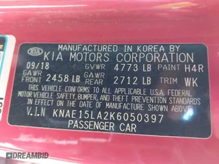 2019 Kia Stinger with VIN KNAE15LA2K6050397, listed as a IAAI auction lot 41322104 with 100,775 mi miles. Bid and sale history available at carsss.com. Image 9.