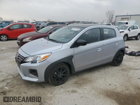 2023 Mitsubishi Mirage Black Edition with VIN ML32AWHJ7PH006897, listed as a Copart auction lot 48814125 with 25,132 mi miles and Salvage title. Bid and sale history available at DreamBid. Image 1.