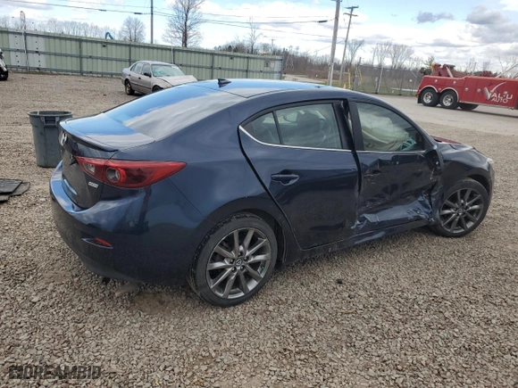 2018 Mazda Mazda3 4-Door Grand Touring with VIN 3MZBN1W38JM190398, listed as a Copart auction lot 53164605 with 74,845 mi miles and Salvage Title. Bid and sale history available at carsss.com. Image 3.