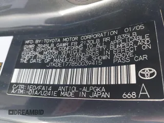 2005 Scion tC z VIN JTKDE177850039415, wystawiony jako IAAI lot #41856056 z przebiegiem 186 183 mil mil oraz . Historia ofert i sprzedaży dostępna na DreamBid. Obrazek 9.