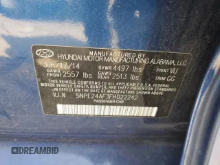 2015 Hyundai Sonata 2.4L SE with VIN 5NPE24AF3FH022242, listed as a Copart auction lot 54102385 with 138,299 mi miles and Clean Title. Bid and sale history available at carsss.com. Image 12.