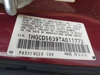 1996 Honda Accord LX with VIN 1HGCD5639TA011773, listed as a IAAI auction lot 41583086 with 148,439 mi miles and . Bid and sale history available at carsss.com. Image 9.