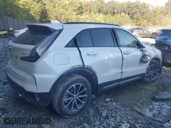 2024 Cadillac XT4 AWD Sport with VIN 1GYFZFR44RF195386, listed as a Copart auction lot 74949924 with 2,693 mi miles and Salvage title. Bid and sale history available at DreamBid. Image 3.