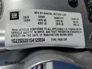 2005 Pontiac G6 with VIN 1G2ZG528154129534, listed as a Copart auction lot 44682694 with 74,338 mi miles and Salvage Title. Bid and sale history available at carsss.com. Image 12.