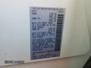 2024 Nissan Pathfinder Platinum z VIN 5N1DR3DK2RC270990, wystawiony jako Copart lot #42696615 z przebiegiem 5 662 mil mil oraz Szkoda całkowita • Salvage title. Historia ofert i sprzedaży dostępna na DreamBid. Obrazek 12.