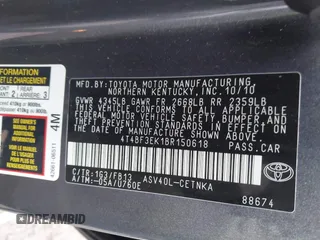 2011 Toyota Camry LE with VIN 4T4BF3EK1BR150618, listed as a IAAI auction lot 41364460 with 161,373 mi miles. Bid and sale history available at carsss.com. Image 9.