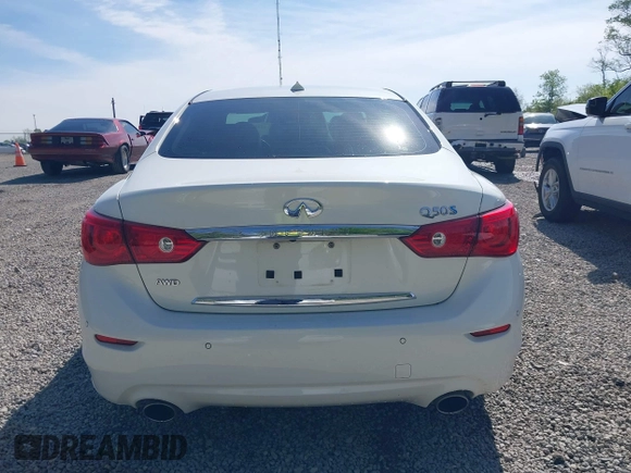 2014 Infiniti Q50 Hybrid Sport with VIN JN1AV7AR0EM703550, listed as a IAAI auction lot 42212384 with 79,308 mi miles and . Bid and sale history available at carsss.com. Image 16.