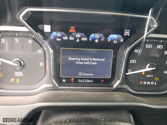 2019 GMC Sierra 1500 AT4 with VIN 3GTP9EEL2KG149027, listed as a Copart auction lot 45293045 with 56,328 mi miles and Salvage Title. Bid and sale history available at carsss.com. Image 9.