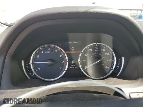 2017 Acura TLX V6 w/Technology Pkg with VIN 19UUB2F52HA002835, listed as a Copart auction lot 54277395 with 97,742 mi miles and Salvage Title. Bid and sale history available at carsss.com. Image 9.