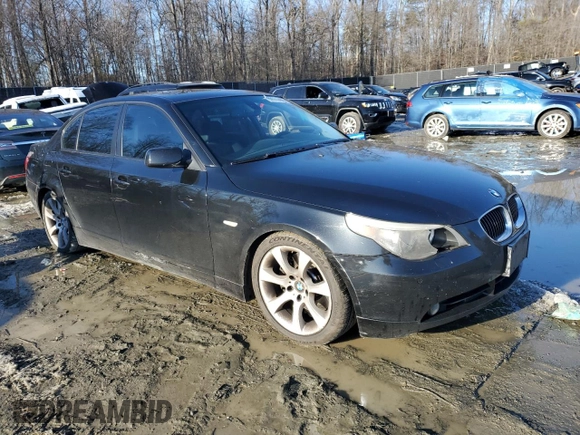 2006 BMW 5 Series 550i with VIN WBANB53596CP03184, listed as a Copart auction lot 88574495 with 214,638 mi miles and Salvage Title. Bid and sale history available at DreamBid. Image 4.