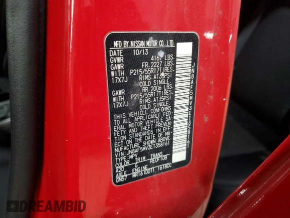 2014 Nissan Juke Nismo with VIN JN8AF5MV3ET358161, listed as a Copart auction lot 86553134 with Not Provided miles and Salvage Title. Bid and sale history available at DreamBid. Image 12.