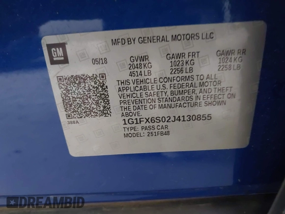 2018 Chevrolet Bolt EV Premier z VIN 1G1FX6S02J4130855, wystawiony jako IAAI lot #42249019 z przebiegiem 38 293 mil mil oraz . Historia ofert i sprzedaży dostępna na DreamBid. Obrazek 9.