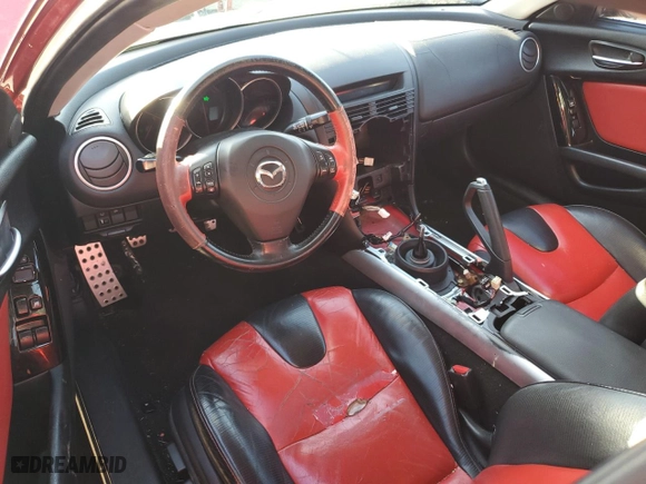 2004 Mazda RX-8 with VIN JM1FE173340103274, listed as a Copart auction lot 80391344 with 0 mi miles and Salvage Title. Bid and sale history available at carsss.com. Image 8.