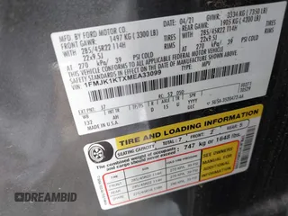 2021 Ford Expedition Max Limited with VIN 1FMJK1KTXMEA33099, listed as a IAAI auction lot 42155357 with 58,293 mi miles and . Bid and sale history available at DreamBid. Image 9.