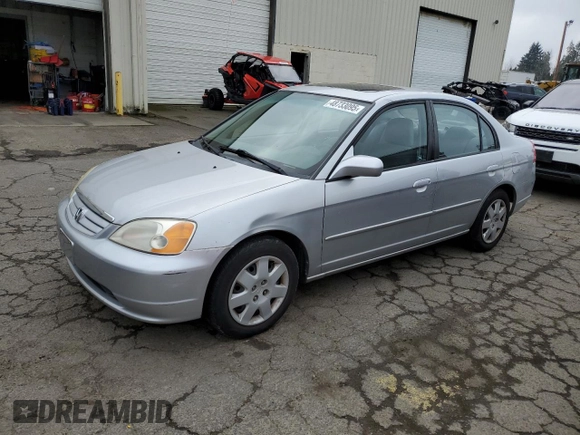 2002 Honda Civic z VIN JHMES26842S001599, wystawiony jako Copart lot #48733095 z przebiegiem 112 849 mil mil oraz Czysty tytuł • Clean title. Historia ofert i sprzedaży dostępna na DreamBid. Obrazek 1.