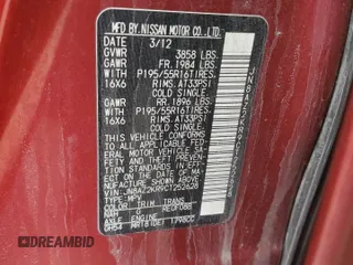 2012 Nissan Cube 1.8 S with VIN JN8AZ2KR9CT252628, listed as a Copart auction lot 47381215 with 183,723 mi miles and Salvage Title. Bid and sale history available at carsss.com. Image 12.