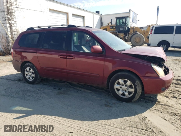 2007 Kia Sedona LX with VIN KNDMB233176190864, listed as a Copart auction lot 77267064 with 205,149 mi miles and Salvage Title. Bid and sale history available at carsss.com. Image 4.