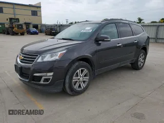 2015 Chevrolet Traverse LT z VIN 1GNKRHKDXFJ137082, wystawiony jako Copart lot #55155955 z przebiegiem Nie podano mil oraz Szkoda całkowita • Salvage title. Historia ofert i sprzedaży dostępna na DreamBid. Obrazek 1.