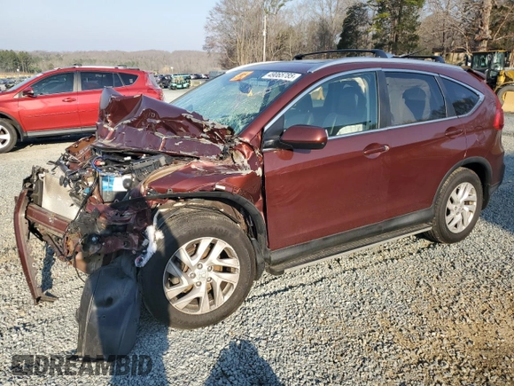 2015 Honda CR-V EX-L with VIN 2HKRM3H77FH502708, listed as a Copart auction lot 49065785 with 0 mi miles and Salvage Title. Bid and sale history available at carsss.com. Image 1.