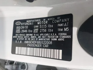 2011 Hyundai Genesis z VIN KMHGC4DF6BU122008, wystawiony jako IAAI lot #41414677 z przebiegiem 151 786 mil mil oraz . Historia ofert i sprzedaży dostępna na DreamBid. Obrazek 9.