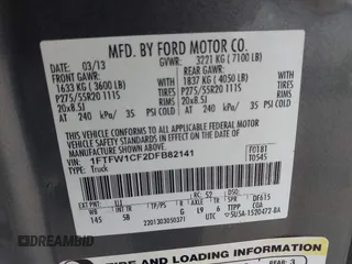 2013 Ford F-150 XL with VIN 1FTFW1CF2DFB82141, listed as a IAAI auction lot 41552919 with 226,921 mi miles. Bid and sale history available at carsss.com. Image 9.