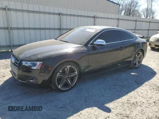 2014 Audi S5 Premium Plus with VIN WAUCGAFRXEA055980, listed as a Copart auction lot 47233615 with 0 mi miles and Salvage Title. Bid and sale history available at carsss.com. Image 1.