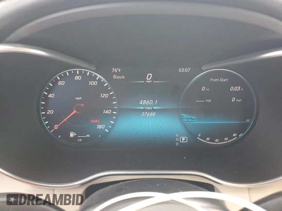 2020 Mercedes-Benz GLC 300 with VIN WDC0G8DB6LF726012, listed as a Copart auction lot 61417835 with 37,688 mi miles and Salvage title. Bid and sale history available at DreamBid. Image 9.