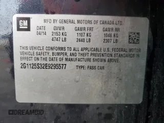 2014 Chevrolet Impala LT z VIN 2G1125S32E9295577, wystawiony jako Copart lot #86899044 z przebiegiem 169 297 mil mil oraz Szkoda całkowita • Salvage title. Historia ofert i sprzedaży dostępna na DreamBid. Obrazek 12.