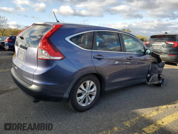 2014 Honda CR-V EX with VIN 5J6RM4H55EL093858, listed as a Copart auction lot 53474035 with 91,805 mi miles and Salvage Title. Bid and sale history available at carsss.com. Image 3.