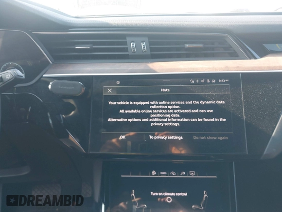 2021 Audi e-tron Premium Plus with VIN WA1LAAGE3MB028896, listed as a IAAI auction lot 41415811 with 39,770 mi miles and . Bid and sale history available at DreamBid. Image 18.
