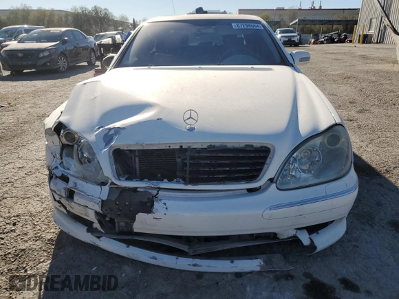 2002 Mercedes-Benz S-Class 4.3L with VIN WDBNG70J42A284800, listed as a Copart auction lot 87298664 with 186,866 mi miles and Salvage Title. Bid and sale history available at carsss.com. Image 5.