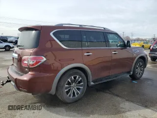 2020 Nissan Armada SL with VIN JN8AY2NC2LX518378, listed as a Copart auction lot 45542265 with 56,386 mi miles and Salvage Title. Bid and sale history available at carsss.com. Image 3.