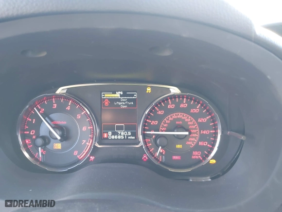 2017 Subaru WRX Premium with VIN JF1VA1F64H9800544, listed as a IAAI auction lot 41556196 with 86,851 mi miles. Bid and sale history available at carsss.com. Image 7.