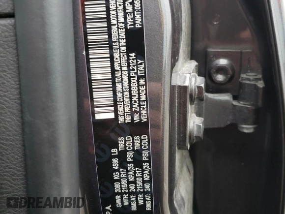 2020 Jeep Renegade Latitude with VIN ZACNJBBBXLPL21214, listed as a Copart auction lot 41685825 with 80,100 mi miles and Salvage Title. Bid and sale history available at carsss.com. Image 15.
