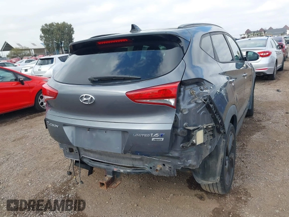 2016 Hyundai Tucson Eco with VIN KM8J3CA28GU217033, listed as a IAAI auction lot 41476238 with 76,311 mi miles. Bid and sale history available at carsss.com. Image 6.