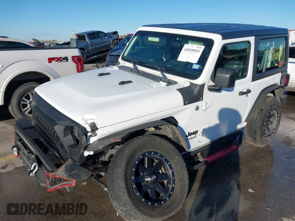2021 Jeep Wrangler Sport S with VIN 1C4GJXAN2MW663880, listed as a IAAI auction lot 41059915 with 83,867 mi miles and . Bid and sale history available at DreamBid. Image 17.