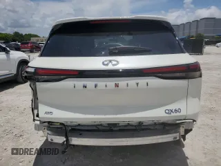 2024 Infiniti QX60 Luxe z VIN 5N1DL1FS4RC333428, wystawiony jako Copart lot #60544905 z przebiegiem 16 865 mil mil oraz Szkoda całkowita • Salvage title. Historia ofert i sprzedaży dostępna na DreamBid. Obrazek 6.