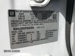 2015 Chevrolet Captiva Sport LS with VIN 3GNAL2EK2FS503359, listed as a Copart auction lot 80503174 with 62,655 mi miles and Salvage Title. Bid and sale history available at DreamBid. Image 15.