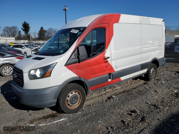 2015 Ford Transit Cargo Van with VIN 1FTNR2CM7FKA02508, listed as a Copart auction lot 74822104 with 260,773 mi miles and Salvage Title. Bid and sale history available at carsss.com. Image 1.