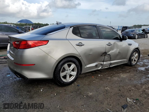 2015 Kia Optima LX with VIN KNAGM4A7XF5580422, listed as a Copart auction lot 54156945 with 132,248 mi miles and Salvage Title. Bid and sale history available at DreamBid. Image 3.