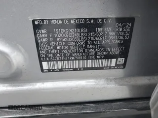 2024 Honda HR-V EX-L z VIN 3CZRZ1H71RM758910, wystawiony jako IAAI lot #42202774 z przebiegiem 8 452 mil mil oraz . Historia ofert i sprzedaży dostępna na DreamBid. Obrazek 9.