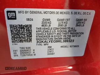 2024 GMC Terrain AT4 with VIN 3GKALYEG9RL389323, listed as a Copart auction lot 49922635 with 2,945 mi miles and Salvage Title. Bid and sale history available at DreamBid. Image 14.